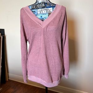 NWT! Off the Shoulder Waffle Knit V Neck Top